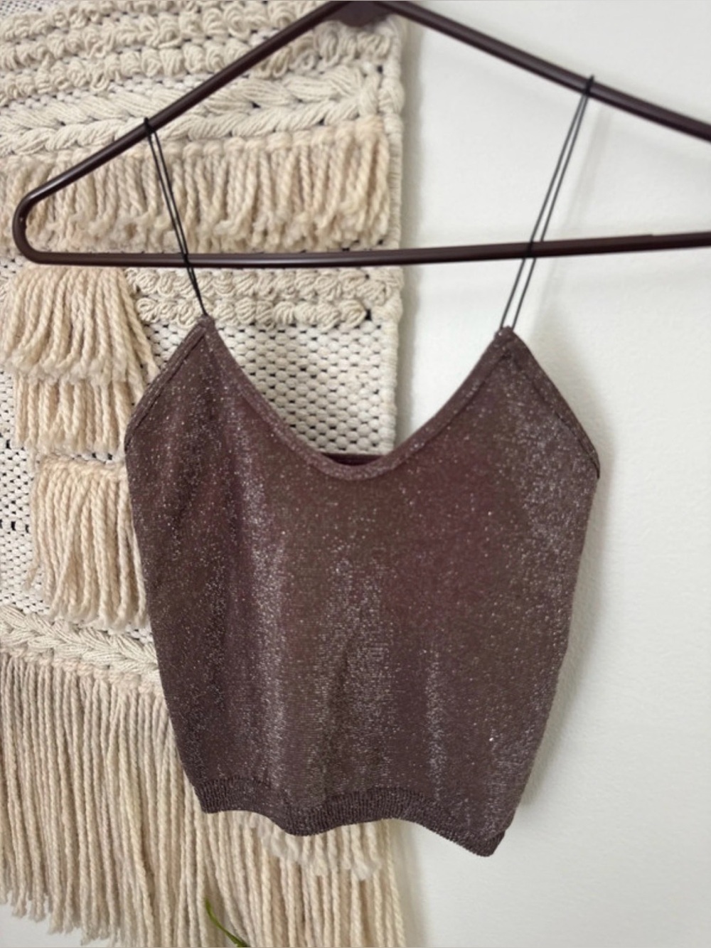 Free People Intimately Cropped Stretch Sparkly Tank